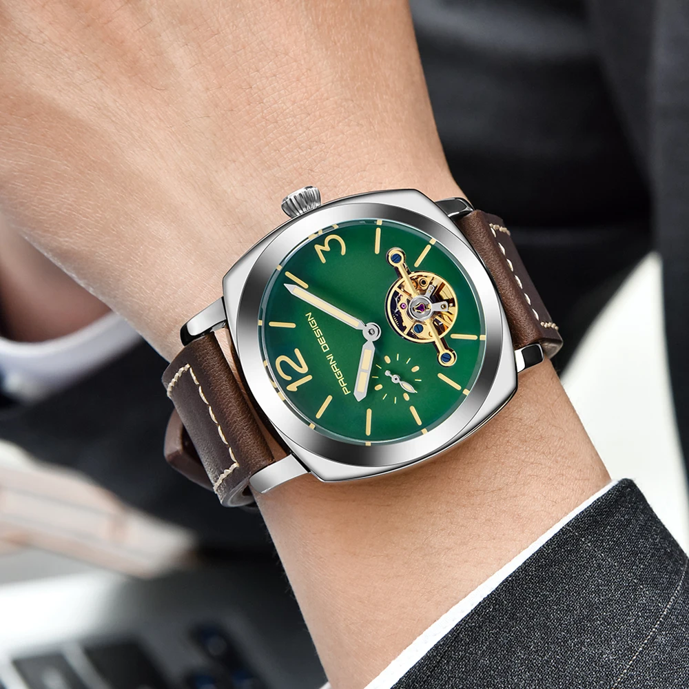 Классические часы Tourbillon Мужские автоматические механические Спортивные 3 бар