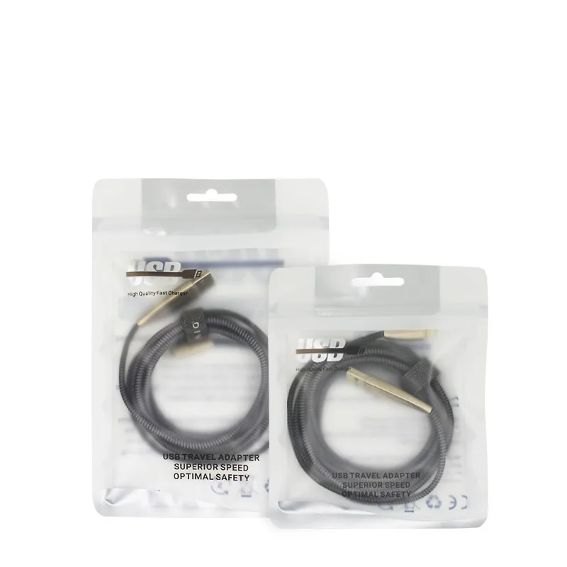 

100Pcs/Lot Variety of Sizes Colors USB Cable Charger Packaging Bags with Hang Hole Ziplock Self Seal Reclosable Pouches