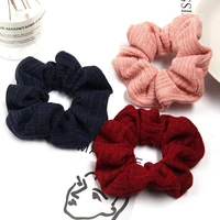 solid color knitting hair ties knitting fabric elastic striped hair bands casual %e2%80%8bhair accessories headbands for women girls