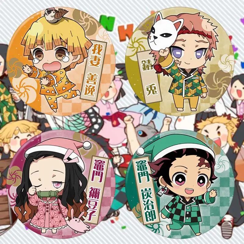 Аниме Demon Slayer: Kimetsu no Yaiba Kamado Tanjirou cosplay Bedge мультфильм коллекционные рюкзаки сумки