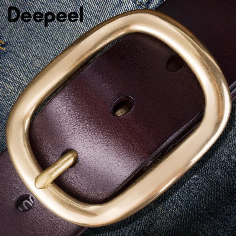 Deepeel 1 шт. 3.8X110 125 см Медь пряжкой головка Ремни для Для мужчин досуг Restor Топ Слои