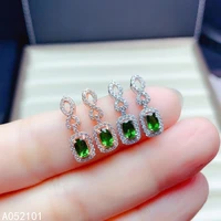kjjeaxcmy fine jewelry 925 silver natural diopside new girl luxury earrings ear stud support test chinese style with box