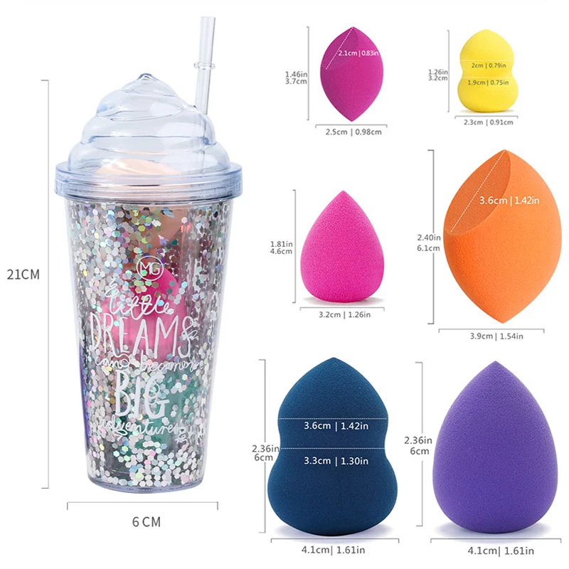 Искусственная губка для макияжа в форме тыквы 6 шт. комплекте косметическая