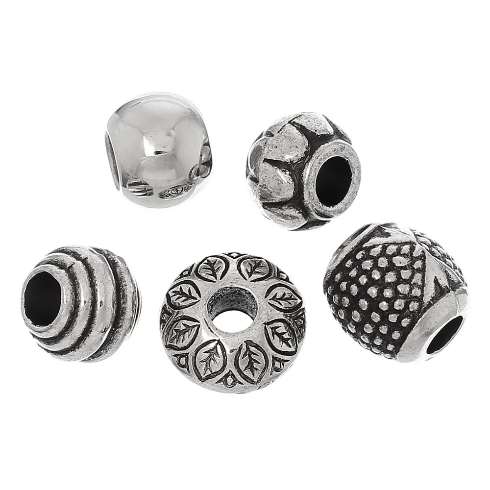 

DoreenBeads 50 шт. разноцветные акриловые бусины серебристого цвета, бусины-разделители, подходящие для европейских ювелирных украшений, аксессу...