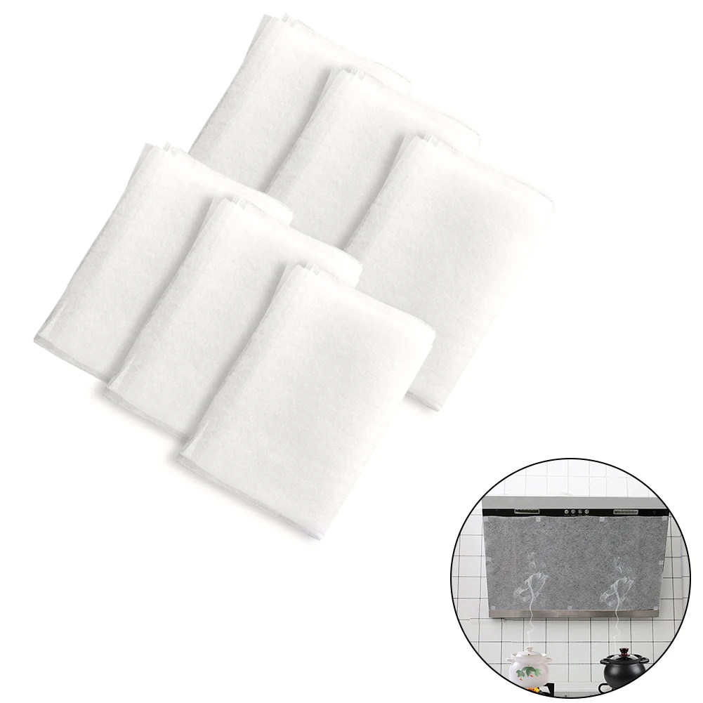 

6PCS Range Hood Filter Anti Smoke Cut Filter Absorbing Non Woven Fabric Paper Anti Oil Fumes Stickers For Kitchen Accessories