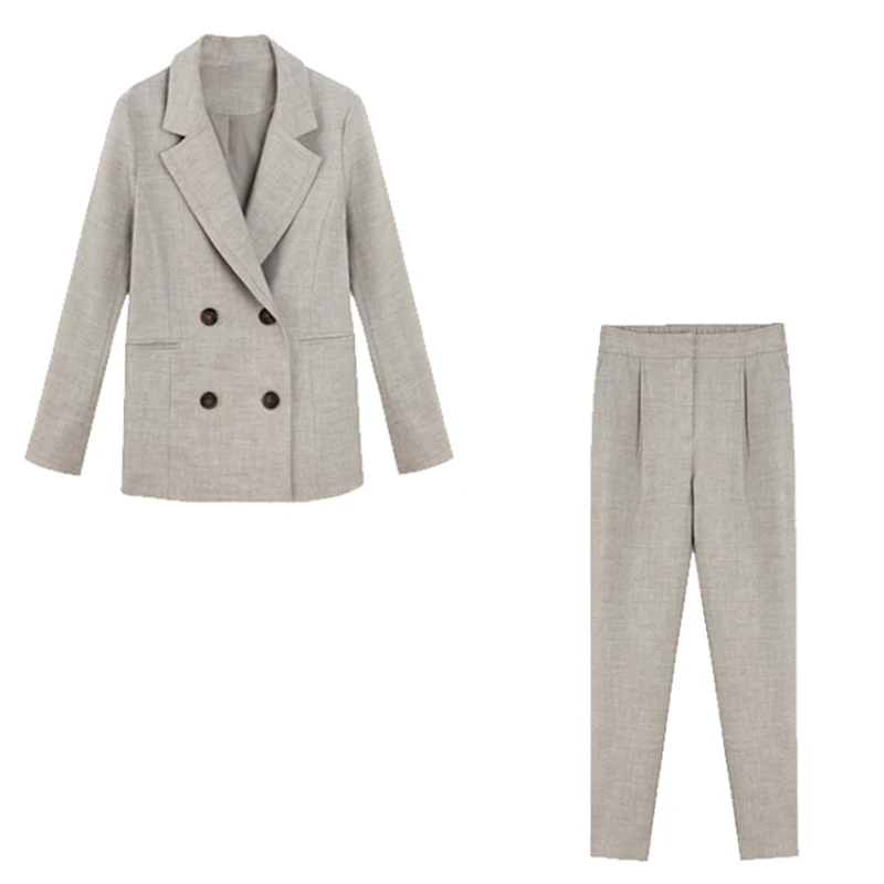 Женский блейзер с вырезом лодочкой и брюки эластичным поясом | Женская одежда