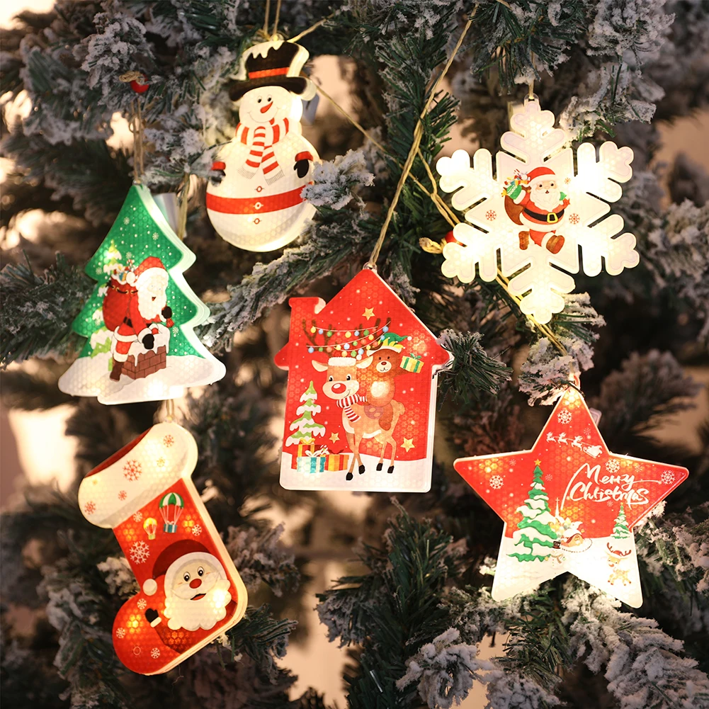 

Рождественские носки, 6 шт., светодиодная гирлянда, Санта-Клаус, Рождественское украшение, светильник для дома, 2021, Рождественское украшение,...