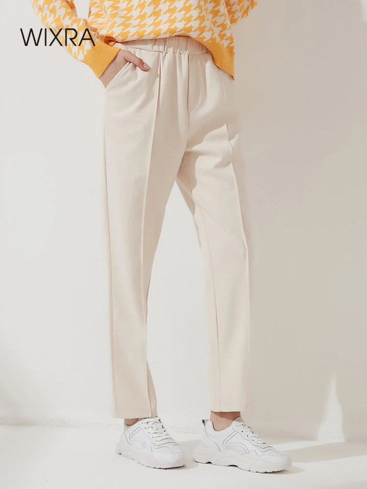 Wixra/женские шаровары Плотные повседневные брюки с эластичной резинкой на талии