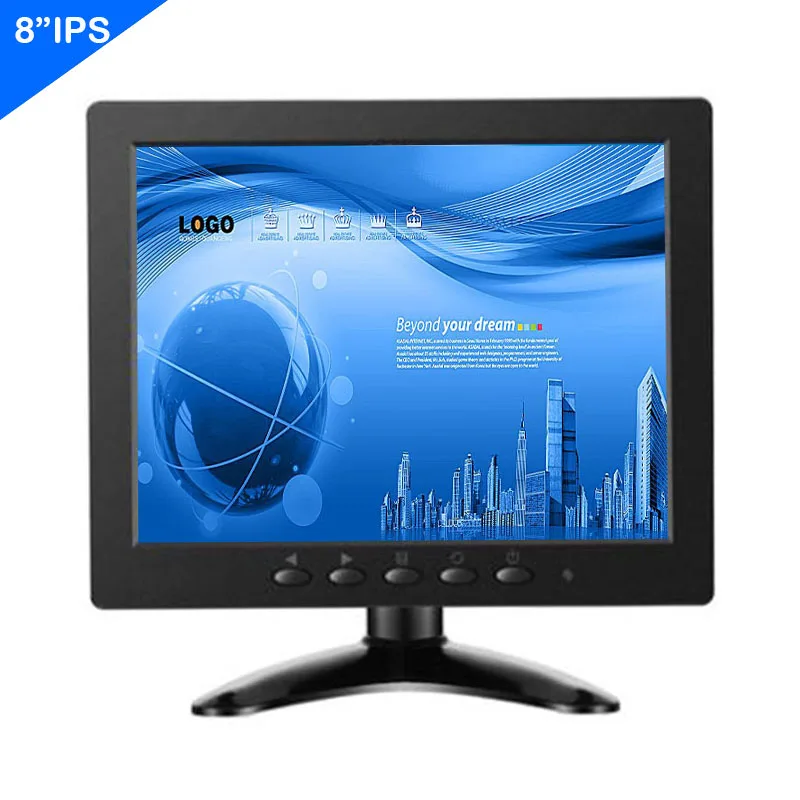 ZHIXIANDA 8 дюймовый IPS 1024*768 Монитор с BNC HDMI AV VGA USB вход для автомобиля CCTV DVR