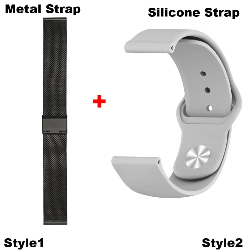 Black-Grey 22 мм браслет ремешок для Xiaomi Huami Amazfit GTR 47 мм Pace Stratos 2 часы ремешок для samsung gear S3 Galaxy 46 мм Correa браслет - Цвет: Black-Grey