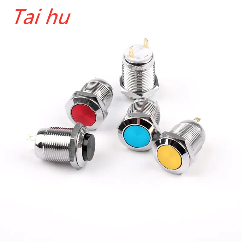 

12mm Waterproof Momentary High Round Metal Push Button Switch Car Start Horn Speaker Bell Automatic Reset