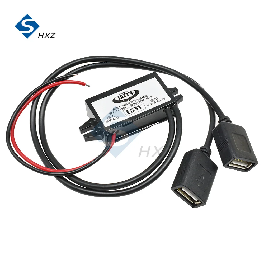 

USB DC Buck Converter Module Voltage Regulator 12 V to 5 V 3A 15W Car Power Charger Waterproof Step Down Module