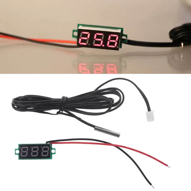 

0.28" Display Digital Thermometer With NTC Metal Probe Temperature Sensor Detector 0.28"Thermometer with 1 Meter NTC Probe Tools