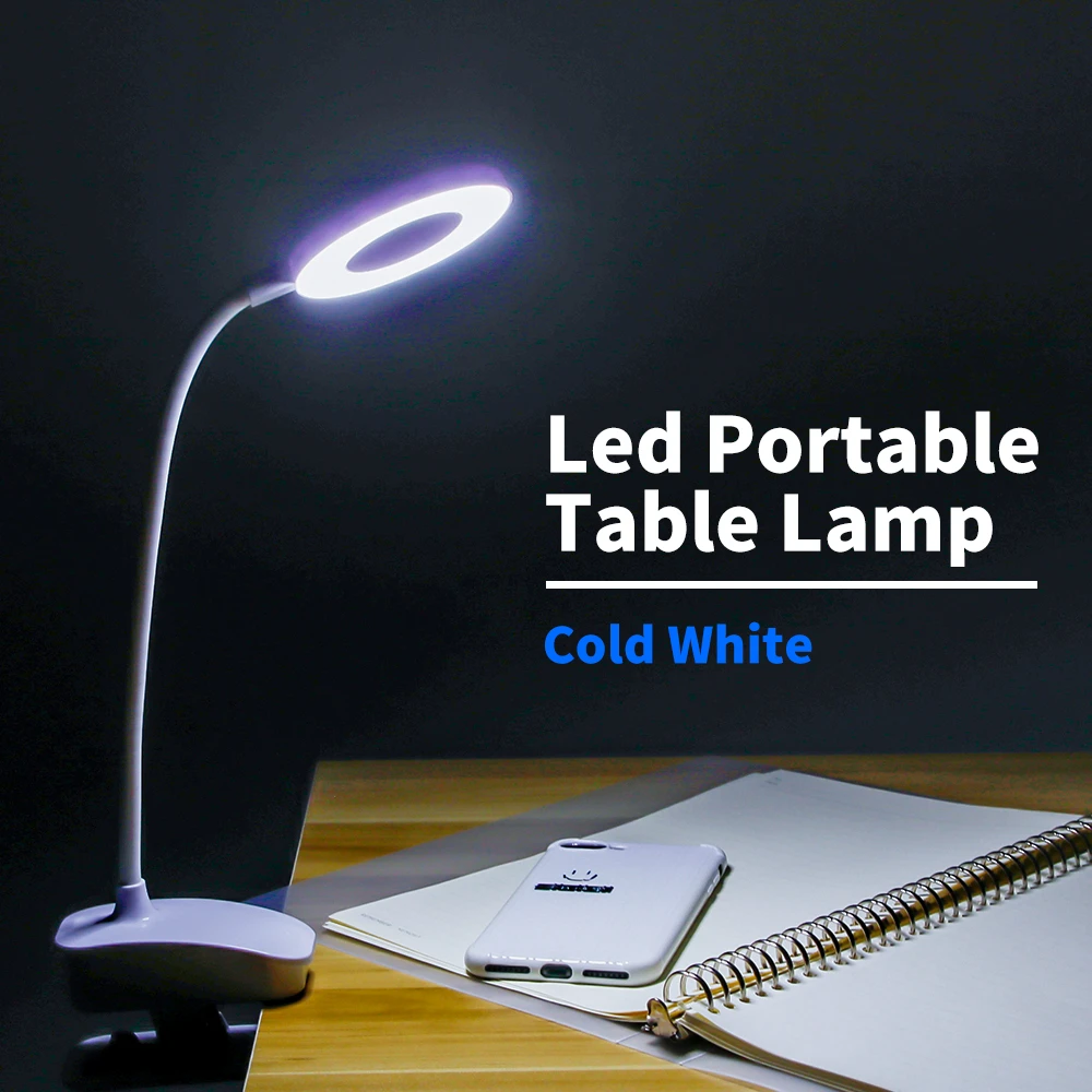LED desk lamp 3 colors dimmable reading USB powered touch switch learning with battery chargeable Portable Night light | Лампы и