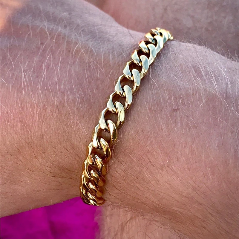 

2021 New Trendy Cuban Chain Men Bracelet Classic Stainless Steel 3/5/7mm Width Chain Bracelet For Men Women Jewelry Gift