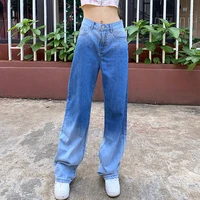 women slim high waist micro trumpet gradient ankle length denim pants casual streetwear jeans for women trouser female 2021