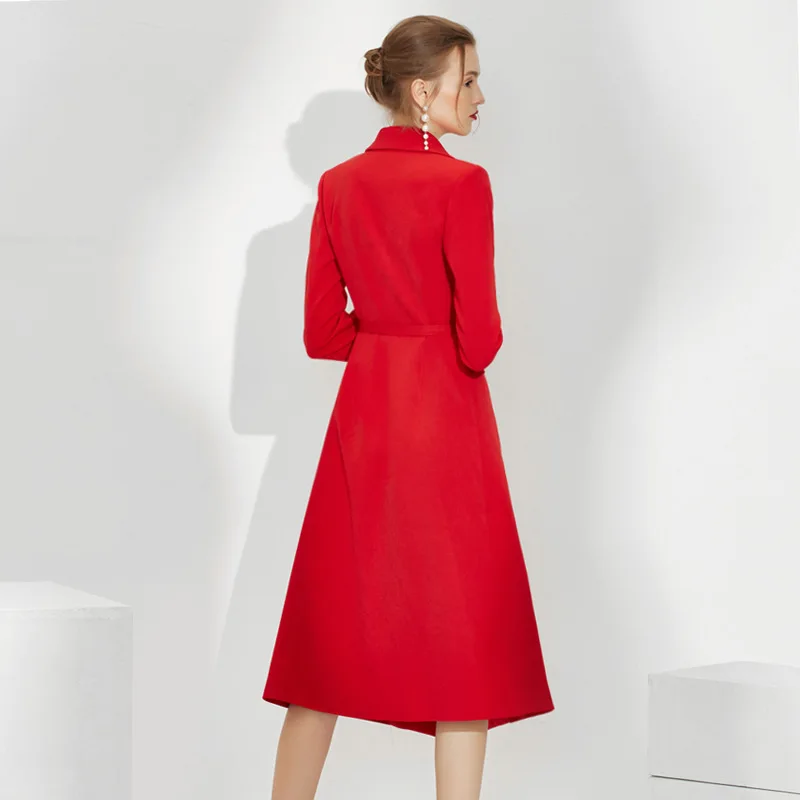 Элегантный офисный Женский блейзер с длинным рукавом и поясом официальная