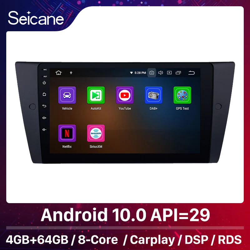 Автомагнитола Seicane Android 10 0 GPS радио для 2005 2012 BMW 3 E90 E91 E92 E93 316i 318i 320i 320si 323i 325i 328i