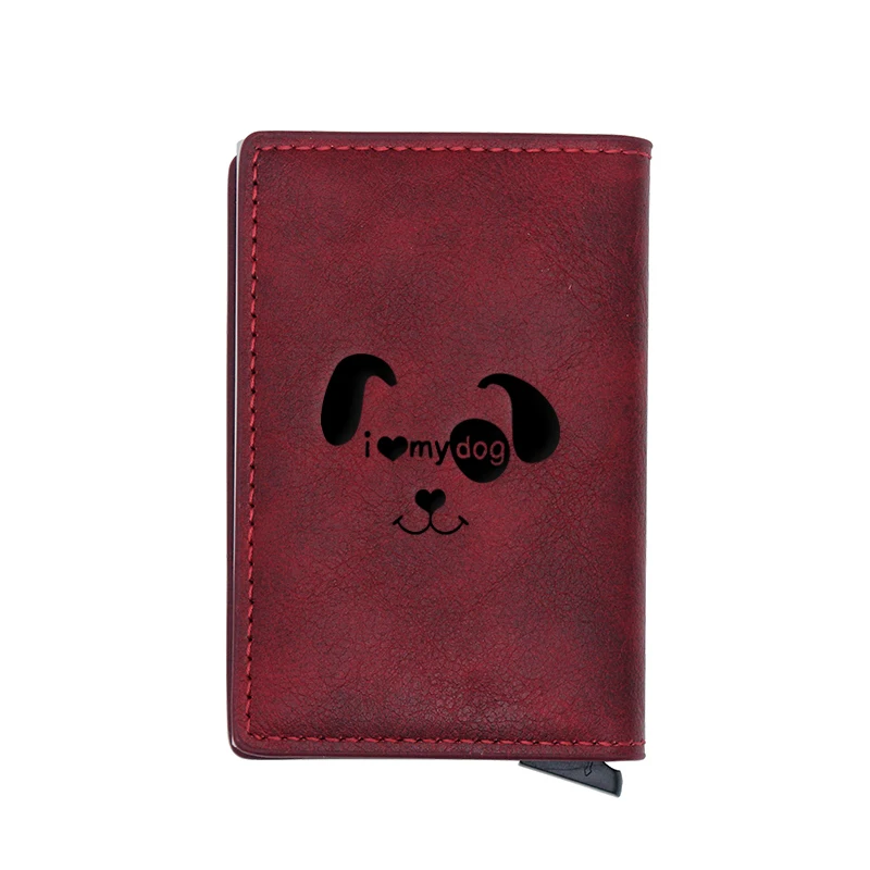 

Cute Fashion I Love My Dog Design Card Holder Wallets Men Women Rfid Leather Short Purse Slim Mini Wallet Money Bag