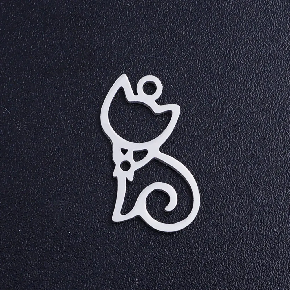 5 шт./лот милый котенок кошка ювелирные изделия из нержавеющей стали подвески DIY