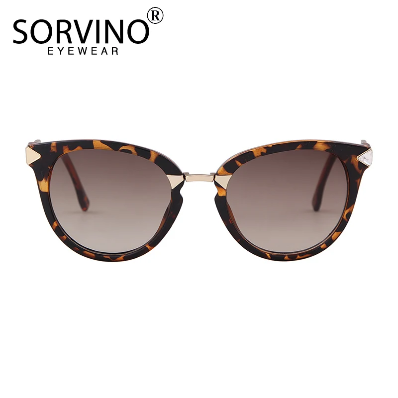 SORVINO винтажные женские роскошные зеркальные солнцезащитные очки кошачий глаз