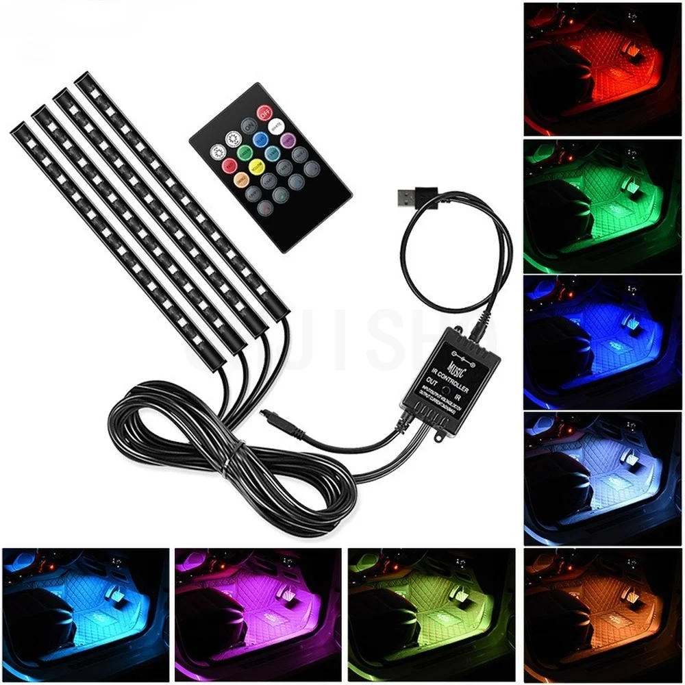 

Roof Starry LED Car Decorative Wireless Auto Remote Modification Interior Accessorie USB Ambient Light Foot Light Strip Styling