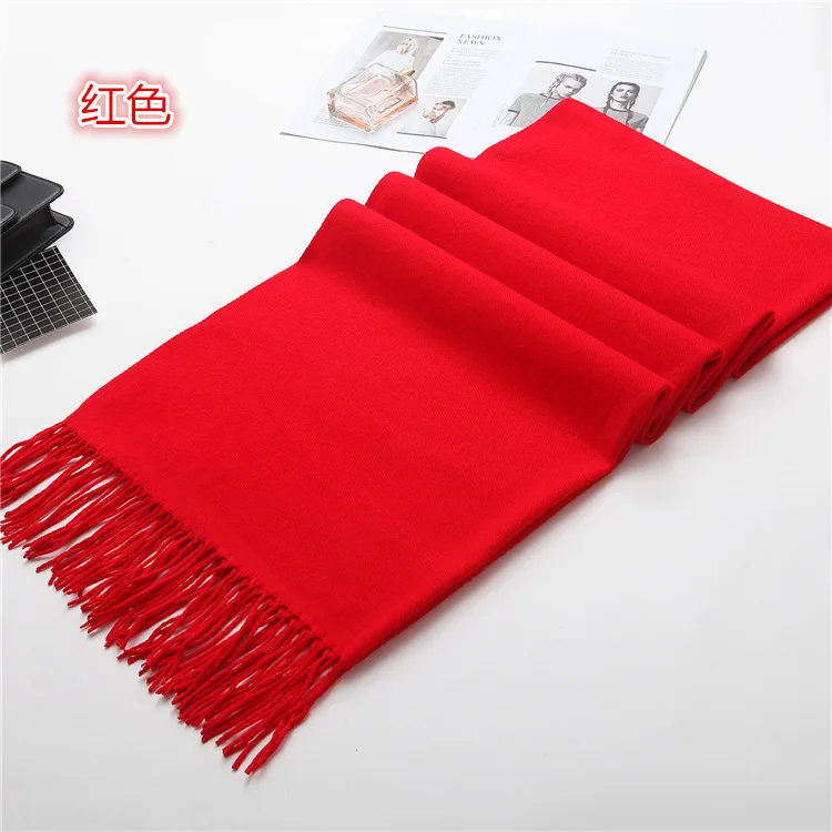 

Plaid Scarf for Female Winter Students New Korean Versatile Tassel Shawl Dual Purpose Solid Color Scarf