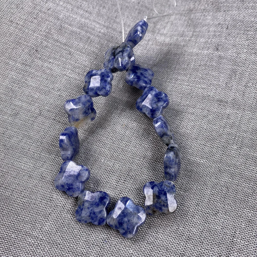 

Natural Stone Bead Flower Shape Yellow Jades/Red Agates Hole Beads for Trending Jewelry Making Necklace Bracelet Crafts