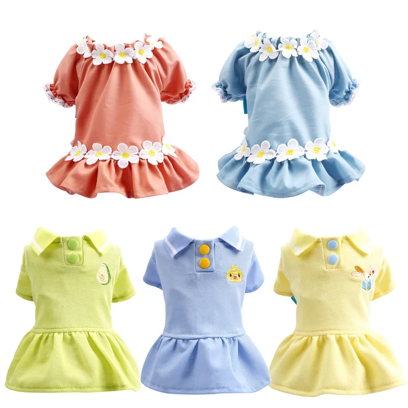 Удобные спортивные студент собака платье юбка летом прохладно Одежда для собак