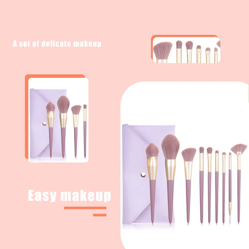 9 PCS Makeup Brush Beauty Tools Eye Shadow Brush Eyebrow Brush Foundation Brush High Quality Easy To Carry Beauty Makeup Tool