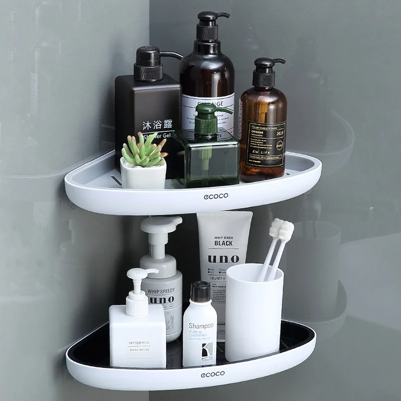 

ONEUP Punch Free Bathroom Storage Rack Shower Shelf Home Corner Storage Rack Organizer For Kitchen Bathroom Accessories Sets