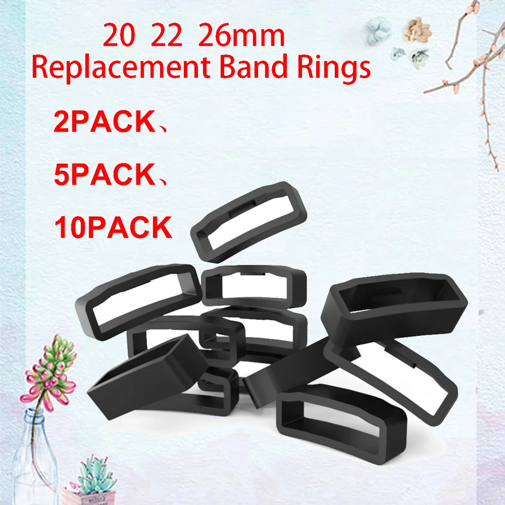 

20/22/26mm Rubber Replacement Watch Band Keeper Loop Security Holder Retainer Ring Garmin Fenix 6S 6X 6 Pro 5X 5S 5 5 Plus 3 HR