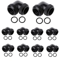 pc water cooling fitting g14 thread 90 degree elbow connector fitting duel compression for computer water cooling 10pcs