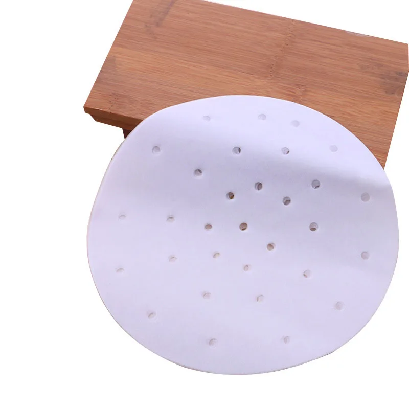 100 шт. перфорированная пергаментная круглая Бамбуковая Пароварка бумажные