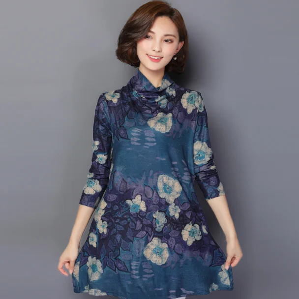 Женское платье размера плюс 4XL с длинным рукавом женское Цветочное женская