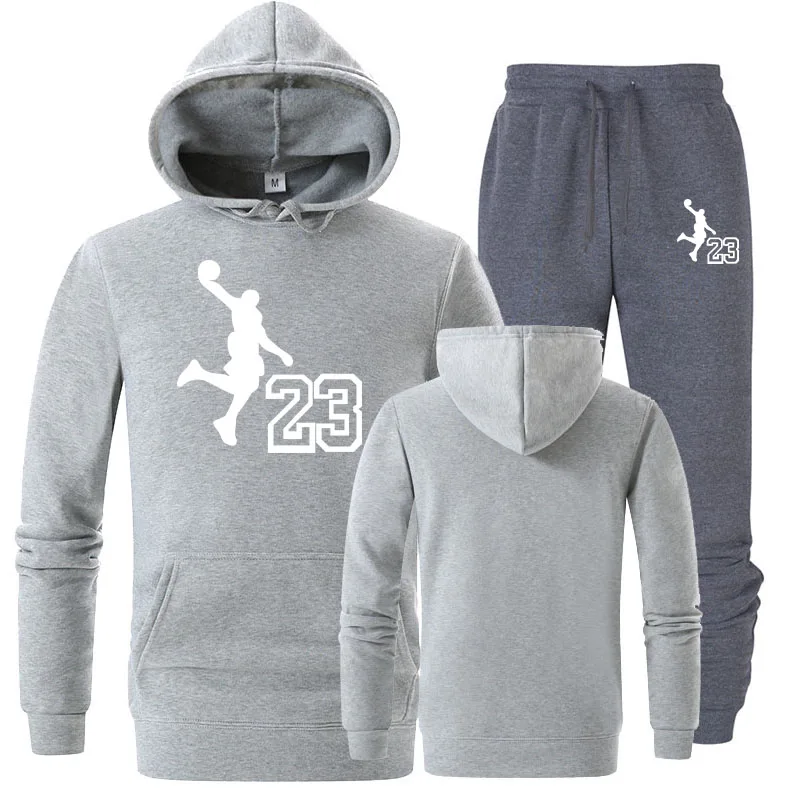 

Fashion brand men's casual suit fleece hooded trousers thick warm sportswear sportswear hooded sportswear men's sportswear sport