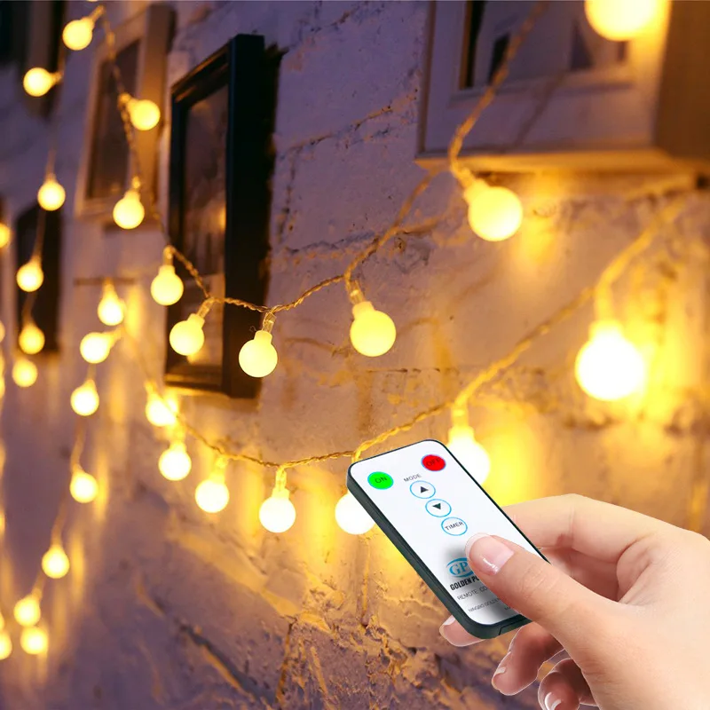 

Home Decorative 100 LED Bulbs Chains String Lights Warm White Light Christmas Wedding Birthday Party Thanksgiving Festival