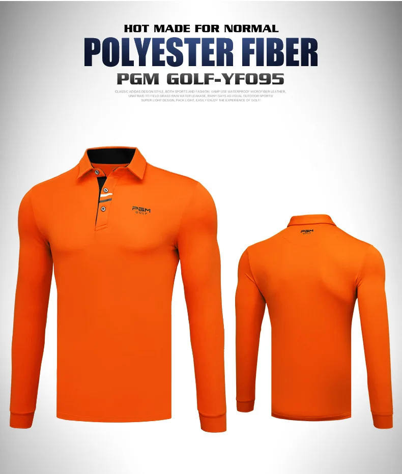 PGM Мужская футболка с длинными рукавами для гольфа спортивные футболки с отложным воротником мужские дышащие мягкие удобные футболки