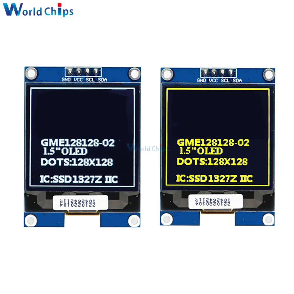 Модуль OLED-дисплея 1 5 дюйма 128x128 драйвер SSD1327Z интерфейс I2C IIC для Raspberry Pi STM32 Arduino -
