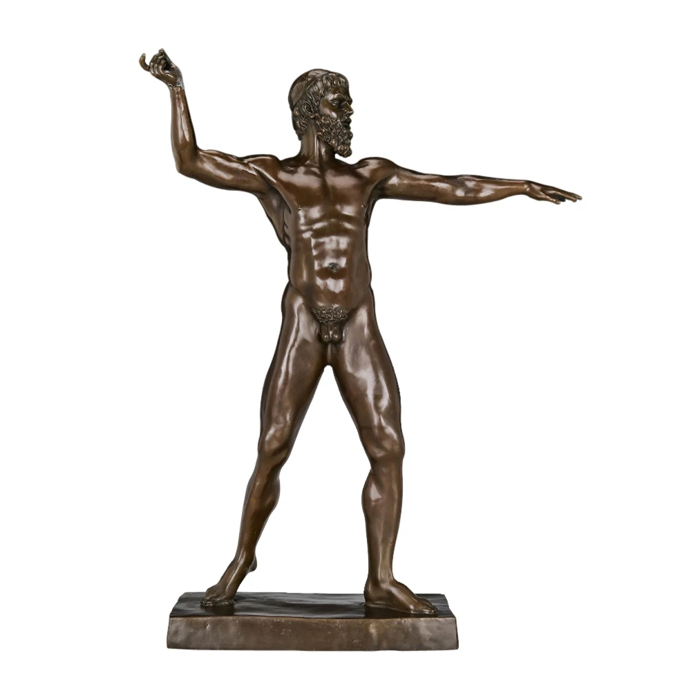 Посейдон статуя из чистой бронзы греческий Властелин Бог Моря коллекционная