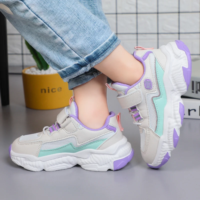 

2021 Hot Sale Jogging Girls Walking Shoes Wearable Boys Gym Sneakers White Girls Running Trainers Autumn Boy Running Footwear
