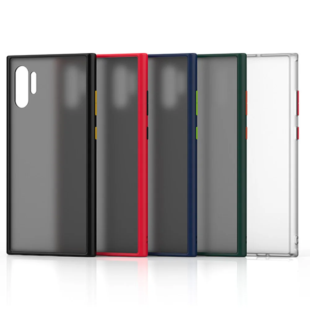 Anti-knock Matte Transparent Case for Samsung Galaxy Note 10 Plus Business Black Red Blue Green Shockproof Phone Back Cover Capa |