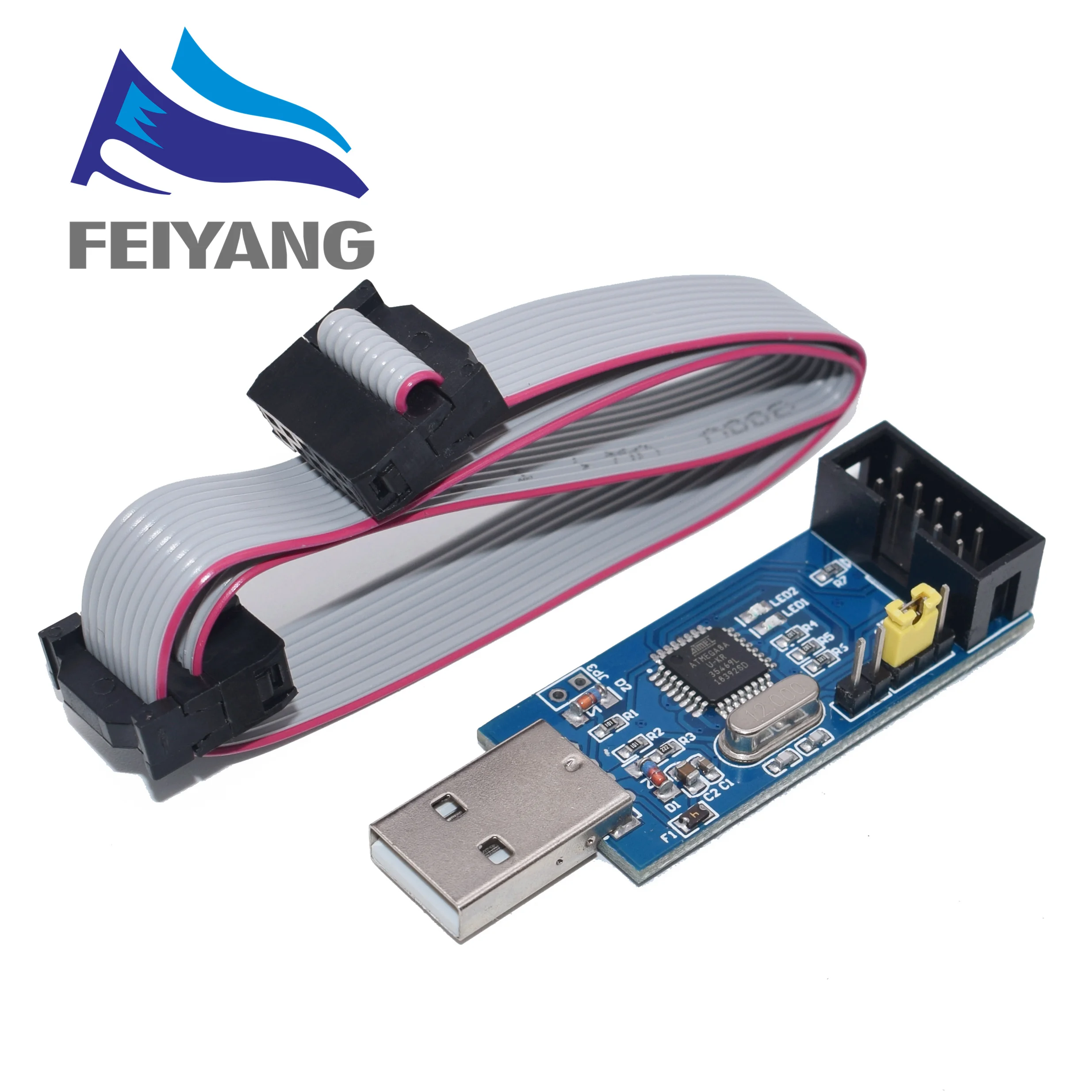 AVR Programmer 1 шт. 10Pin до 6 Pin плата адаптера+ USBASP USBISP AVR программист USB ATMEGA8 ATMEGA128 ATtiny/CAN/PWM 10Pin провода модуль DIY - Цвет: AVR Programmer