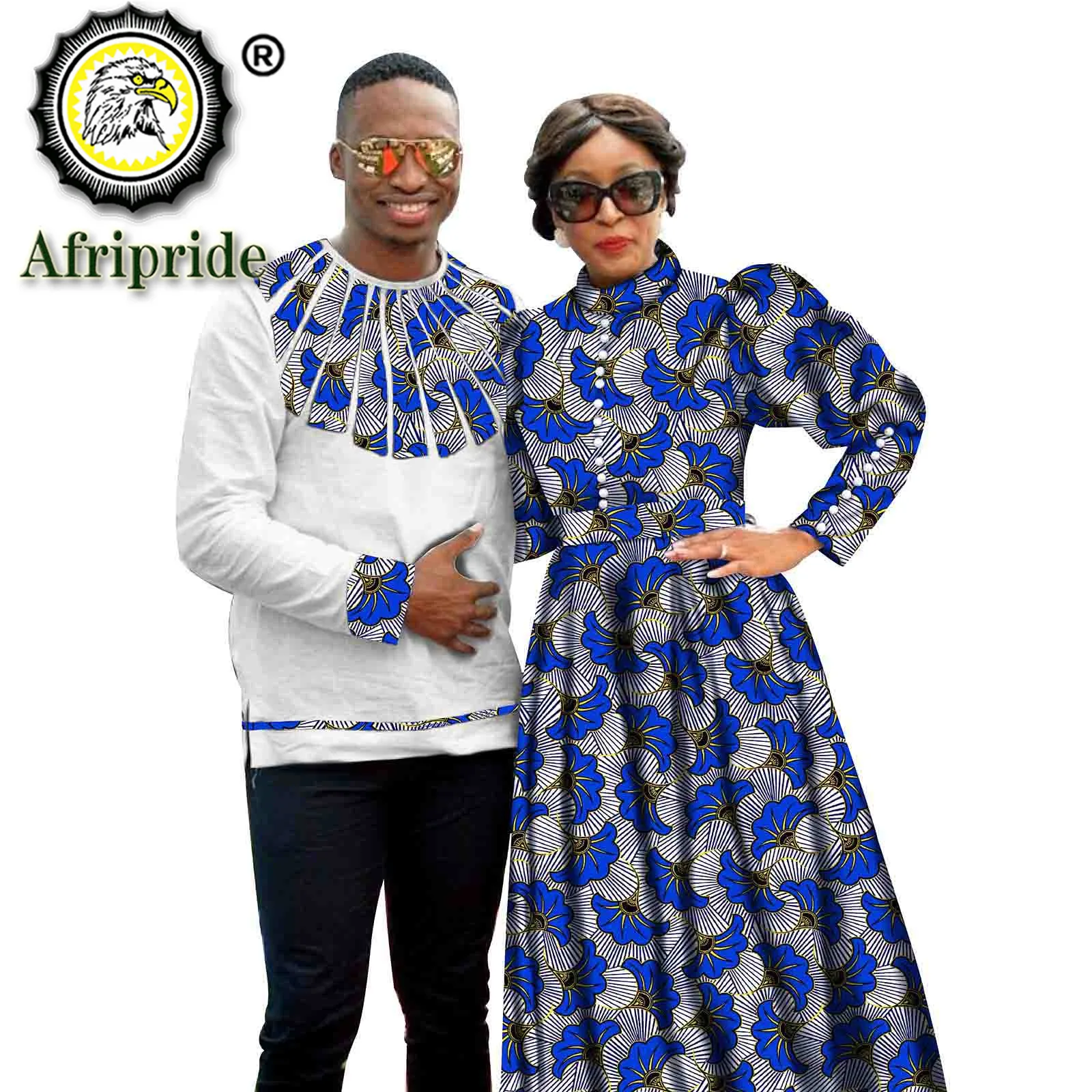 Африканская одежда для пары рубашки Дашики мужчин платья макси женщин вечерние