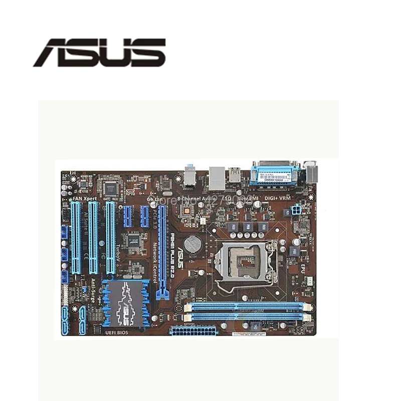 Разъем LGA 1155 для ASUS P8H61 PLUS R2.0 настольная материнская плата H61 i3 i5 i7 DDR3 16 ГБ | Материнские платы -1000006121130