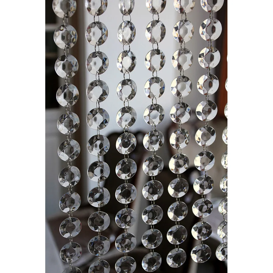 Праздничное украшение акриловая занавеска с круглыми хрустальными бусинами