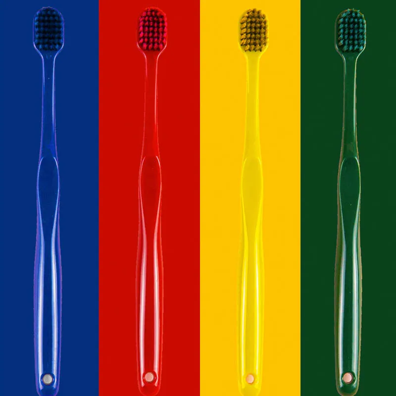 

4-color hot sale adult household soft-bristled wide-head toothbrushes Japanese and Korean couple toothbrushes
