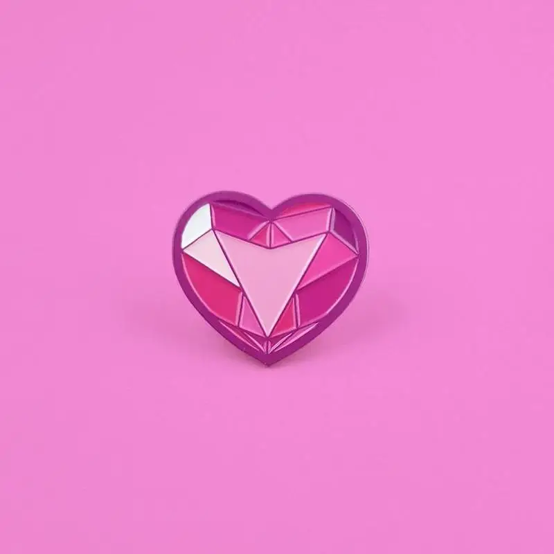 Распродажа камень сердце мягкая эмаль на булавке розовый Броши с сердечком Lapen