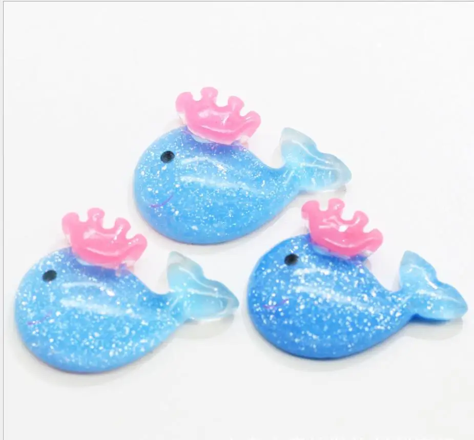 

Kawaii Crown dolphins resin Flatback Cabochon Embellishments For Scrapbooking DIY Accessories Decoration Crafts