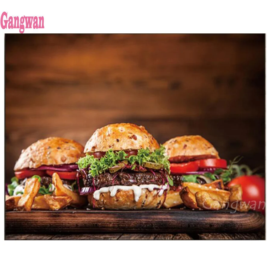 Алмазная вышивка с гамбургером мозаика картина полная квадратная круглая